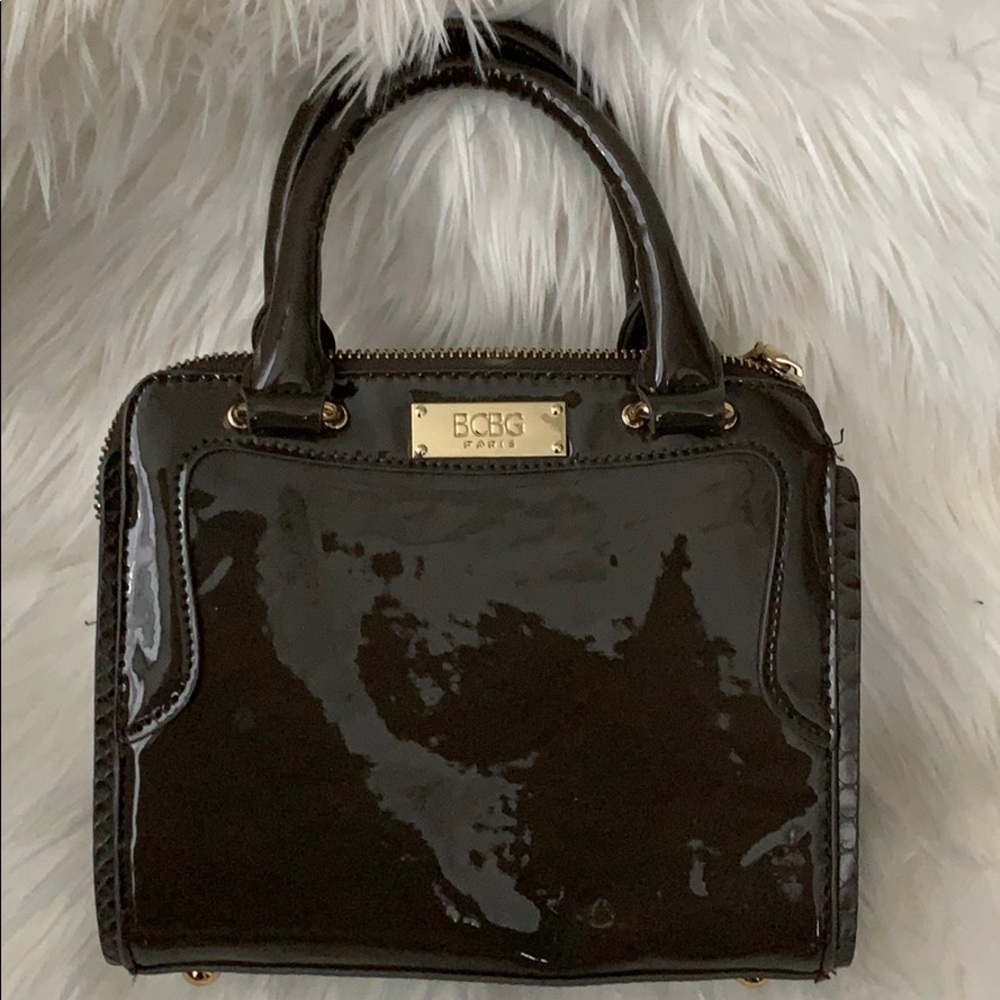 Faux patent leather purse